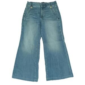 White House Black Market High Rise Wide Leg Jeans Women's Medium Wash Blue Denim